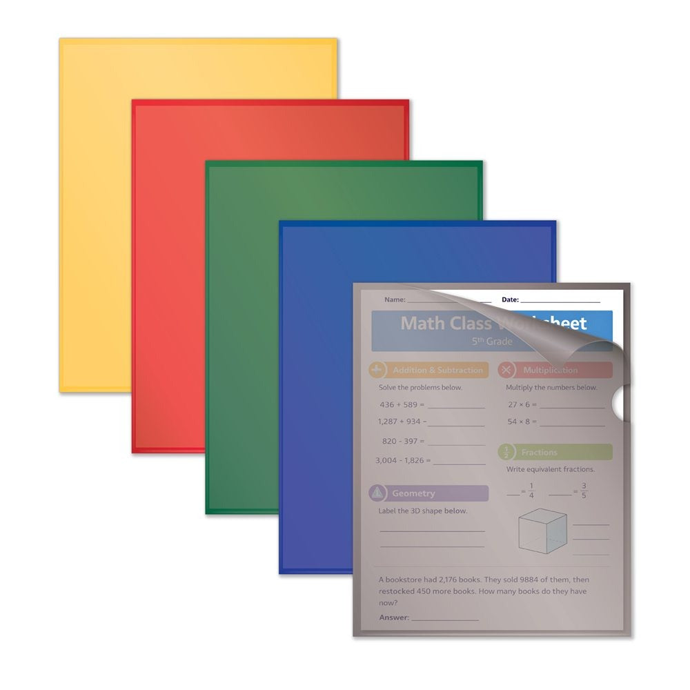 C-Line Products 62130 Polypropylene Project Folder, Letter, Assorted, 25/Box - Default Title