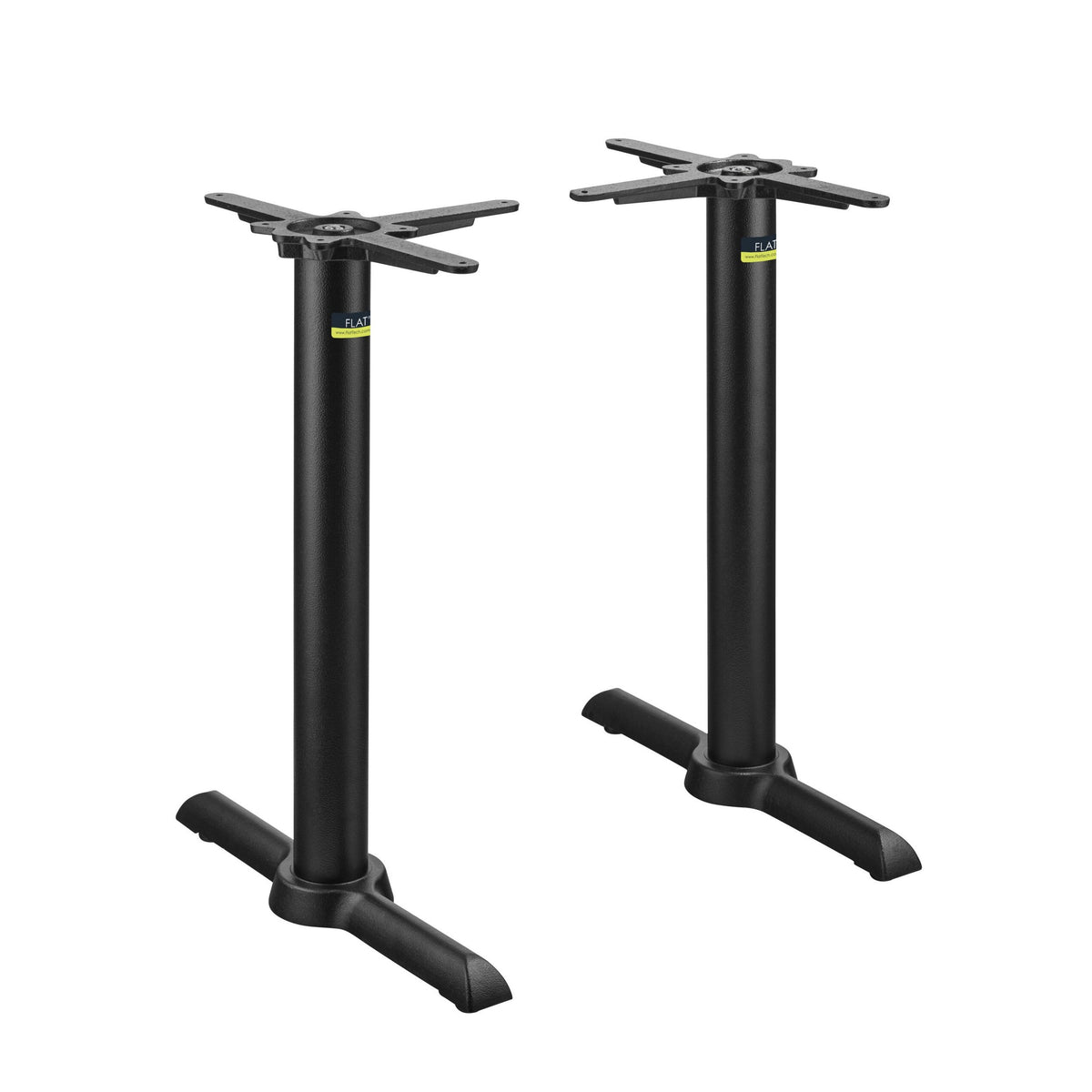 FLAT Tech Table Base Set, 5" x 22", Black, 2/Set - Counter Height End
