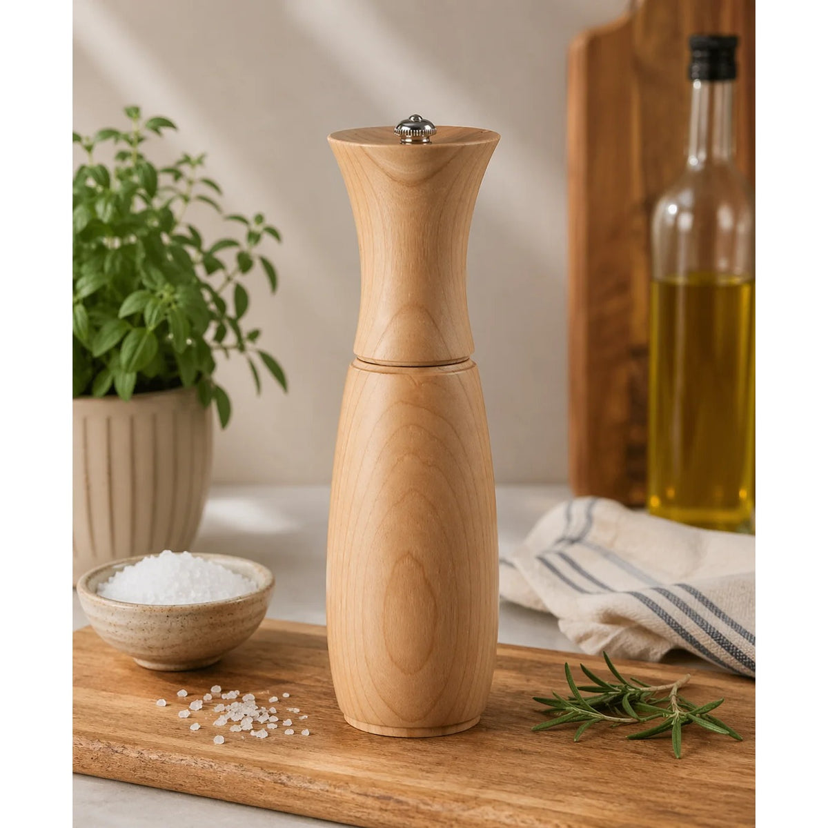 Fletchers' Mill Border Grill Wood Salt Mill, 8" High - photo 2