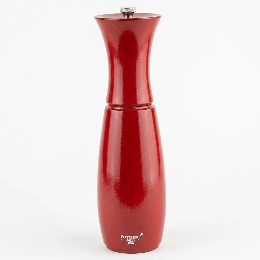 Fletchers' Mill Border Grill Wood Salt Mill, 8" High - Cinnabar