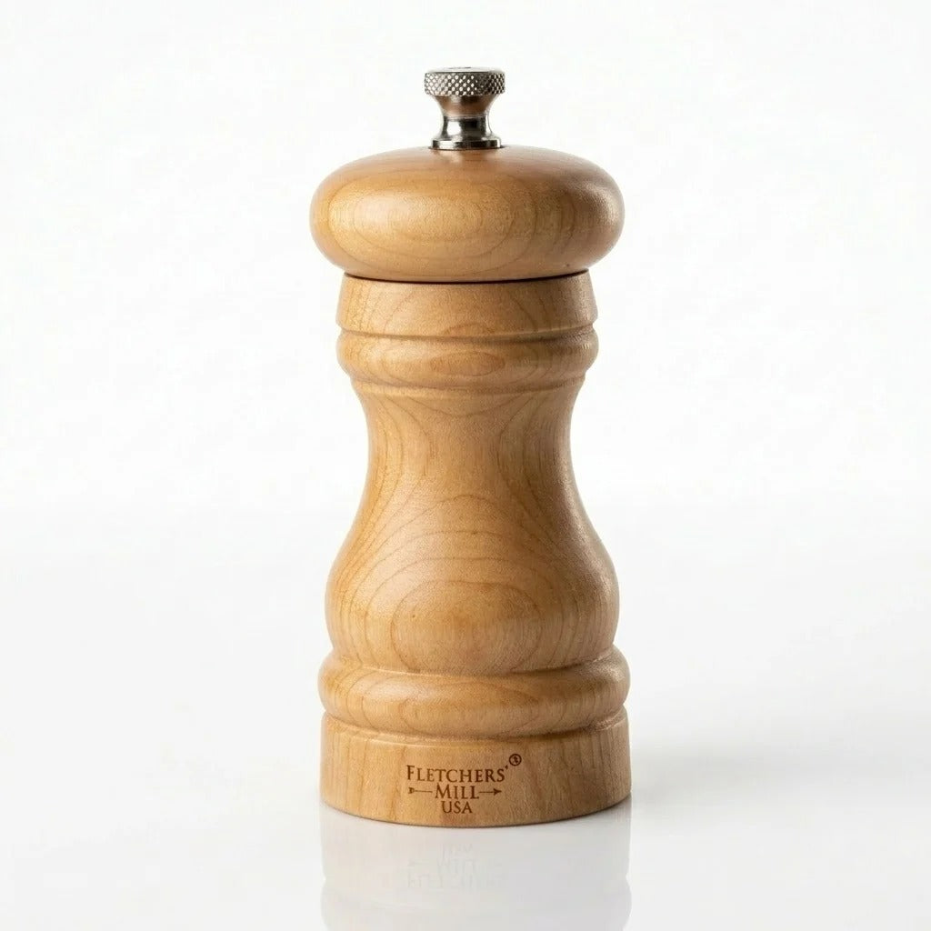 Fletchers' Mill Federal Wood Salt Mill, 4" High, Brown - Cherry