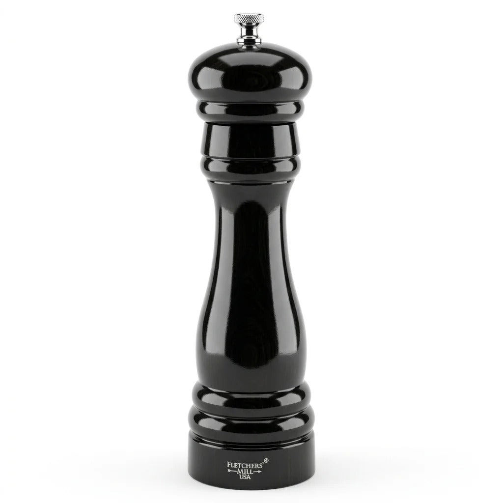 Fletchers' Mill Federal Wood Pepper Mill, 8" High - Black