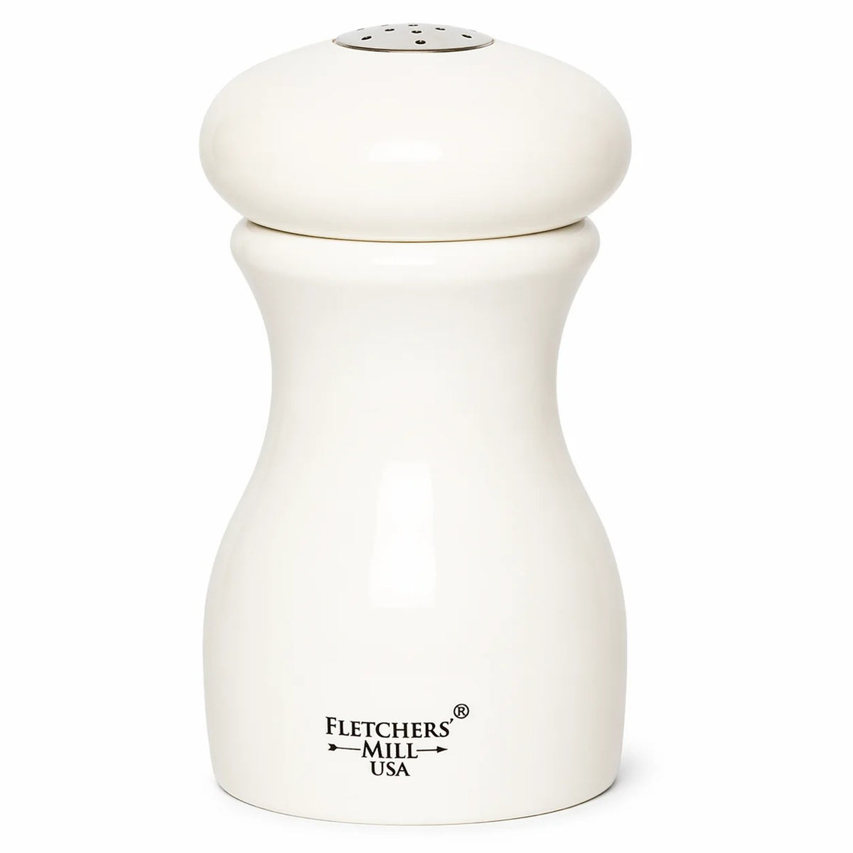 Fletchers' Mill MAR04SS24 Fletchers’ Mill Marsala Wood Salt Shaker, 4" High, White - Default Title