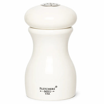 Fletchers' Mill MAR04SS24 Fletchers’ Mill Marsala Wood Salt Shaker, 4" High, White - Default Title