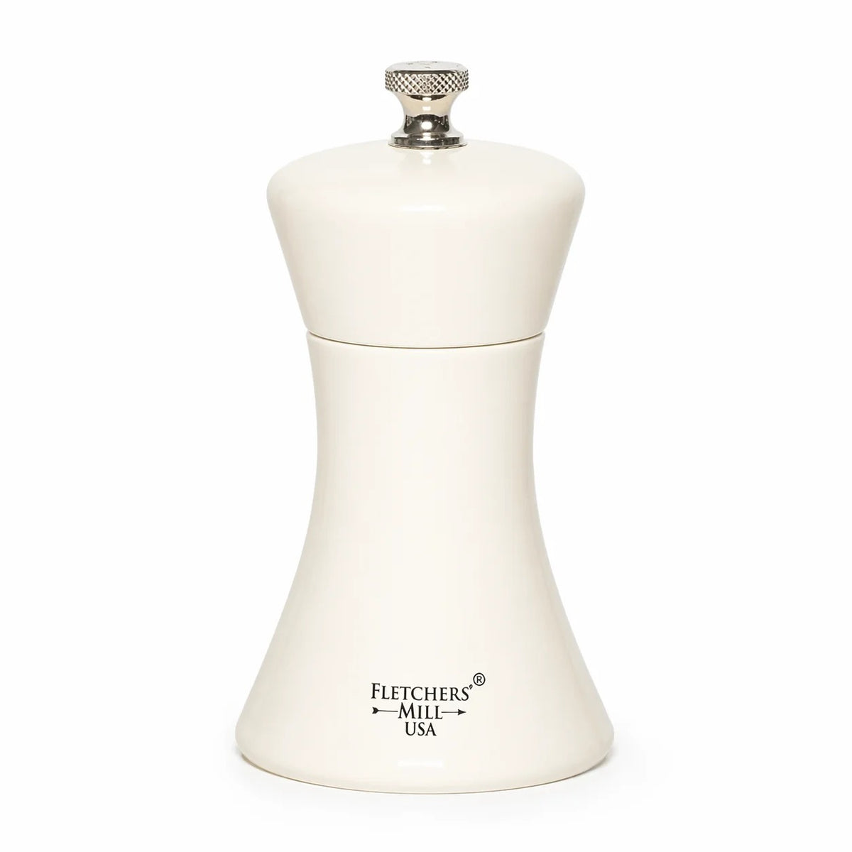 Fletchers' Mill SIE04SM24 Sierra Wood Salt Mill, 4" High, White - Default Title
