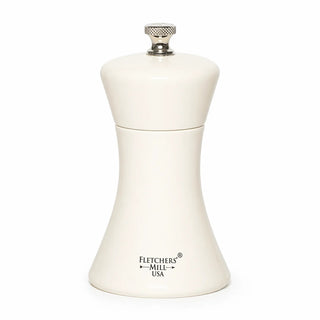 Fletchers' Mill SIE04SM24 Sierra Wood Salt Mill, 4" High, White - Default Title