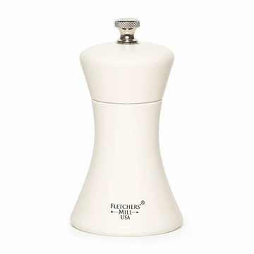 Fletchers' Mill SIE04SM24 Sierra Wood Salt Mill, 4" High, White - Default Title