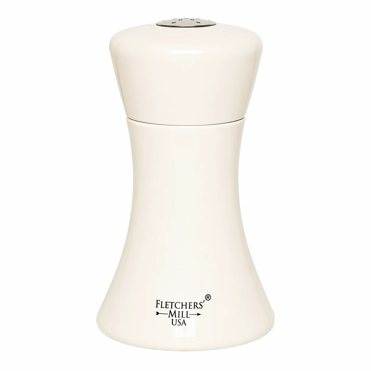 Fletchers' Mill SIE04SS24 Sierra Wood Salt Shaker, 4" High, White - Default Title