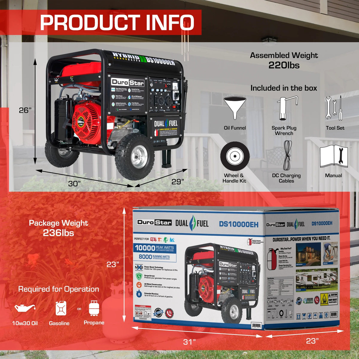 DuroMax XP10000EH Generator, 40" Wide, 120V - photo 6