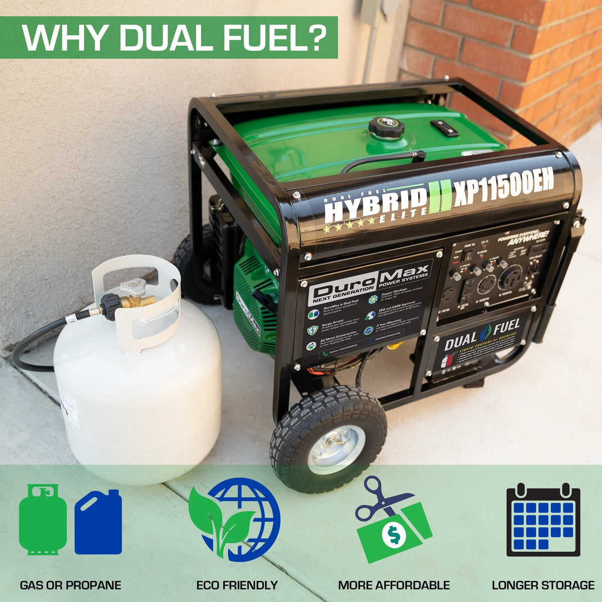 DuroMax XP11500EH Generator, 30" Wide, 120/240V - photo 3