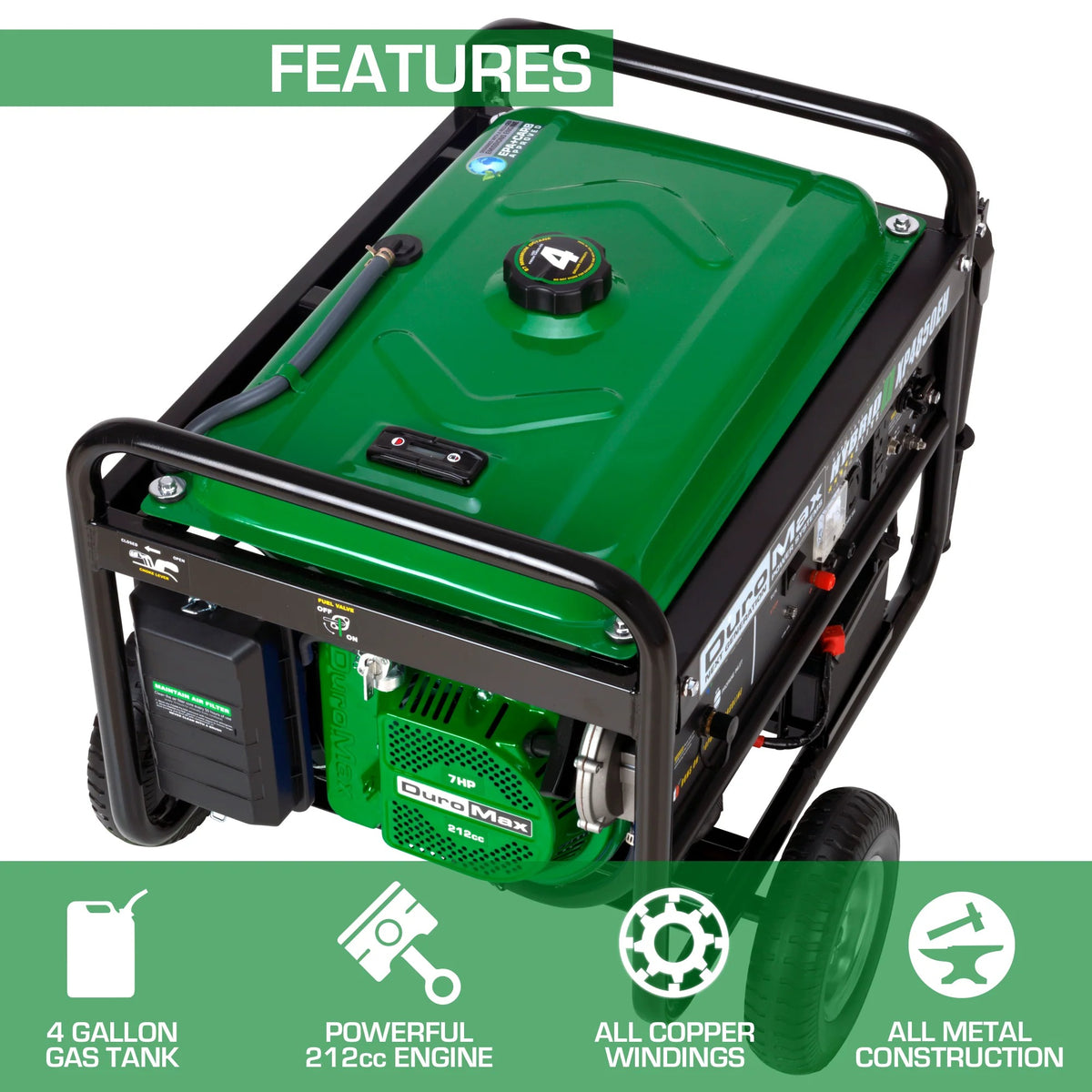 DuroMax XP4850EH Generator, 24" Wide, 120V - photo 2