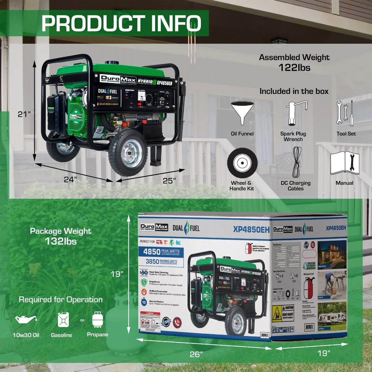 DuroMax XP4850EH Generator, 24" Wide, 120V - photo 7