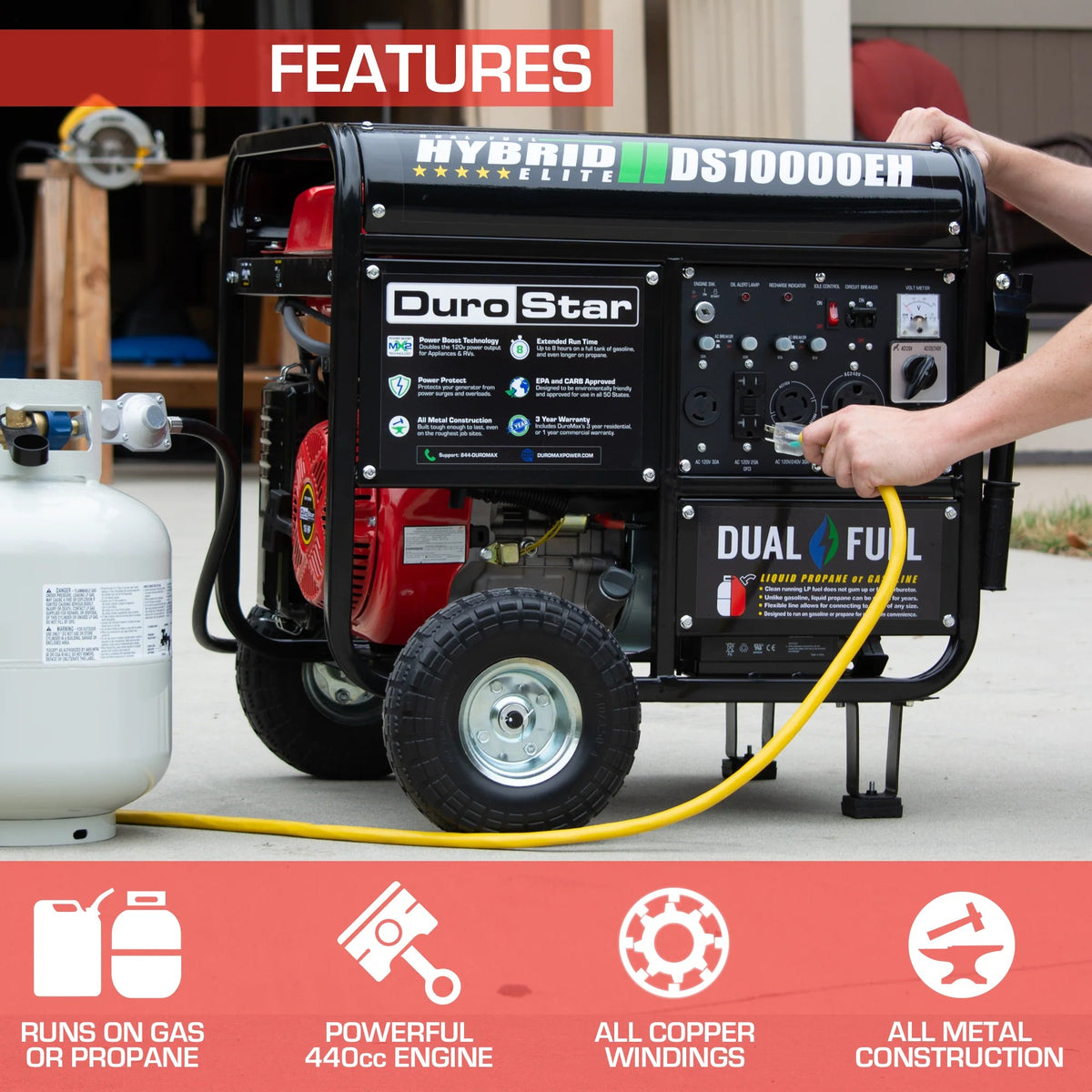 DuroMax XP5500EH Generator, 24" Wide, 120V - photo 2