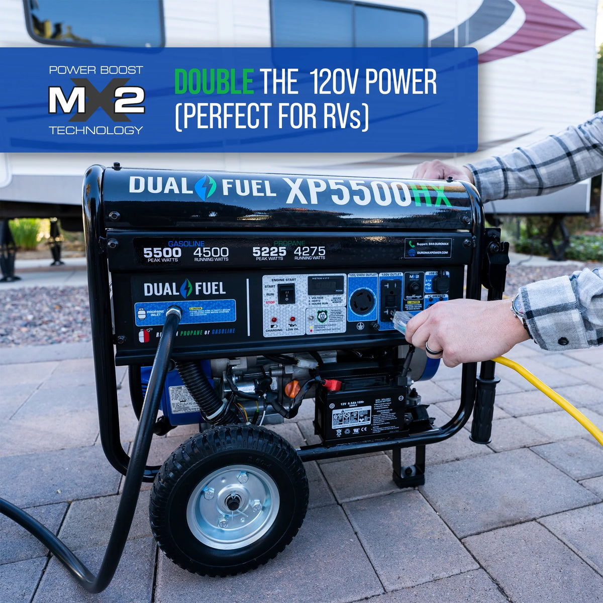 DuroMax XP5500HX Portable Generator, 23" x 25", 120/240V - photo 3