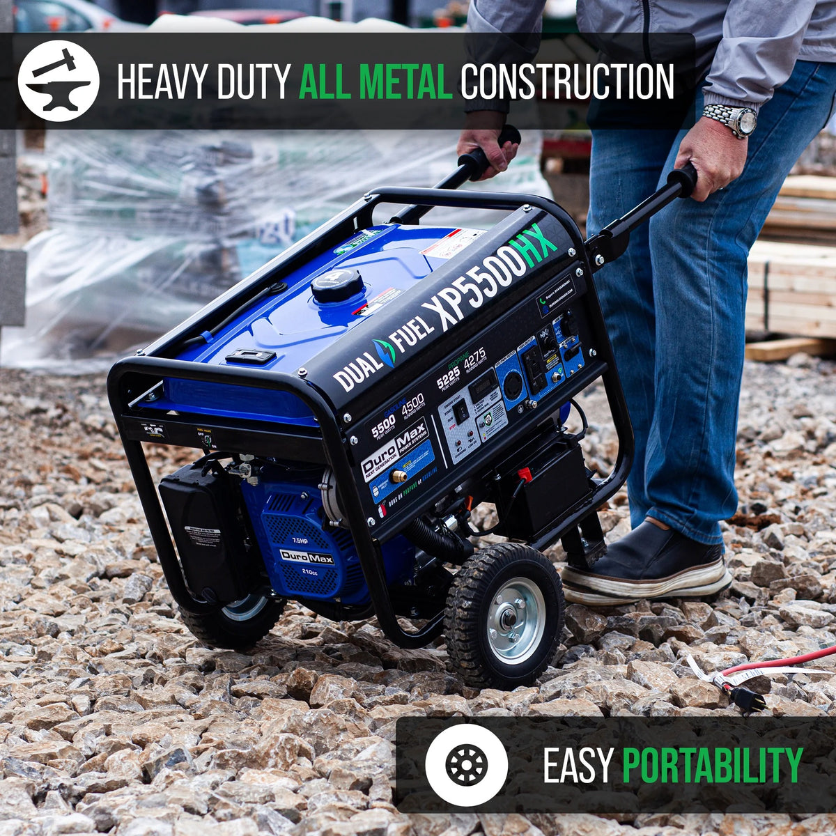DuroMax XP5500HX Portable Generator, 23" x 25", 120/240V - photo 7