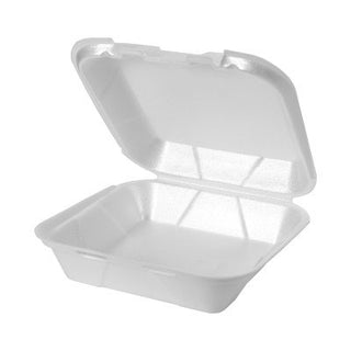 Genpak Snap-It Hinged Container, White - 8 1/4"