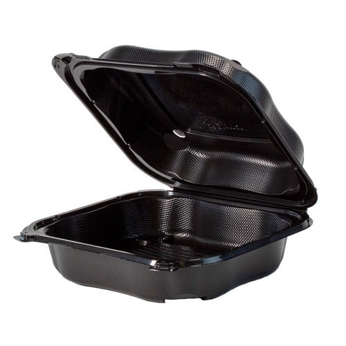 Genpak Polypropylene Container, 2 7/8" High, Black - 8 3/8"