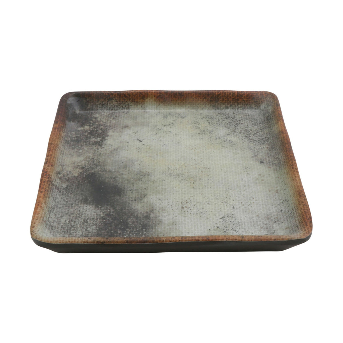cheforward 20030 Savor Melamine Plate, 4" x 4", 24/Case - Brown Gray