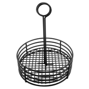 G.E.T. Enterprises Clipper Mill by G.E.T. Condiment Caddy, 7 1/2" Diameter, 12/Case - x 9 Black Polyethylene-Coated Iron