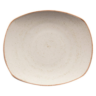 Corona by GET Enterprises Artisan Porcelain Plate, 12" Long, 12/Case - Beige