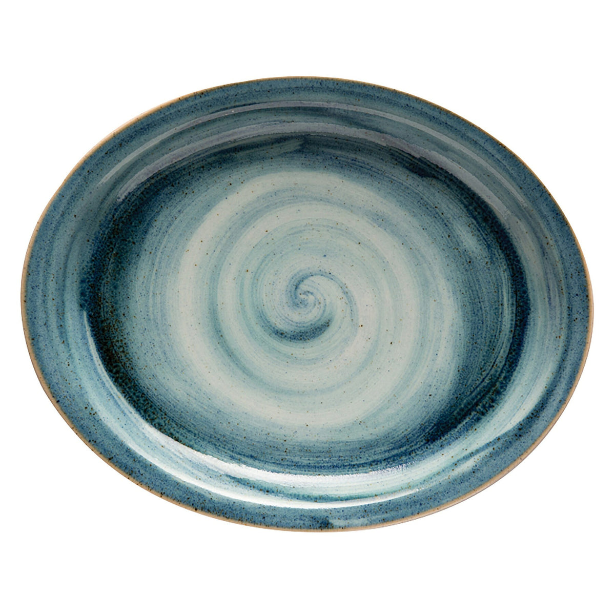 Corona by GET Enterprises PP1604807712 Artisan Porcelain Platter, 9 2/3" x 11 3/4", Blue, 12/Case - Default Title