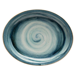 Corona by GET Enterprises PP1604807712 Artisan Porcelain Platter, 9 2/3" x 11 3/4", Blue, 12/Case - Default Title