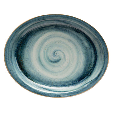 Corona by GET Enterprises PP1604807712 Artisan Porcelain Platter, 9 2/3" x 11 3/4", Blue, 12/Case - Default Title