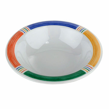 G.E.T. Enterprises B-127 GET Diamond Mardi Gras Melamine Bowl, 12 oz., 24/Case - Diamond Barcelona White Multicolored Rim