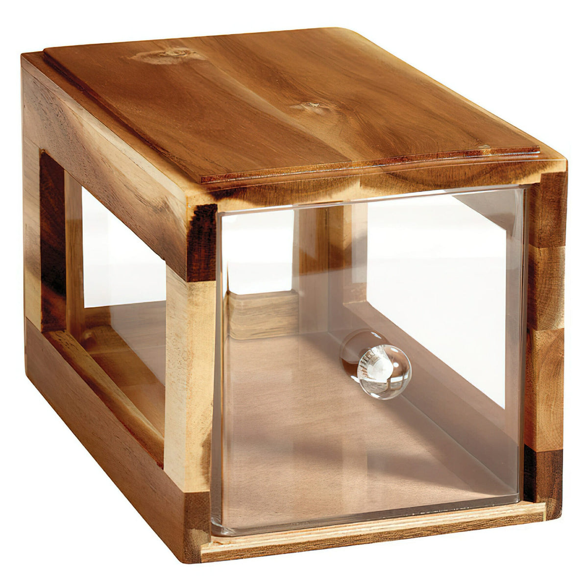 G.E.T. Enterprises BB-SQ-7 Bread Box, 6" x 12 1/4", Brown - Rustic