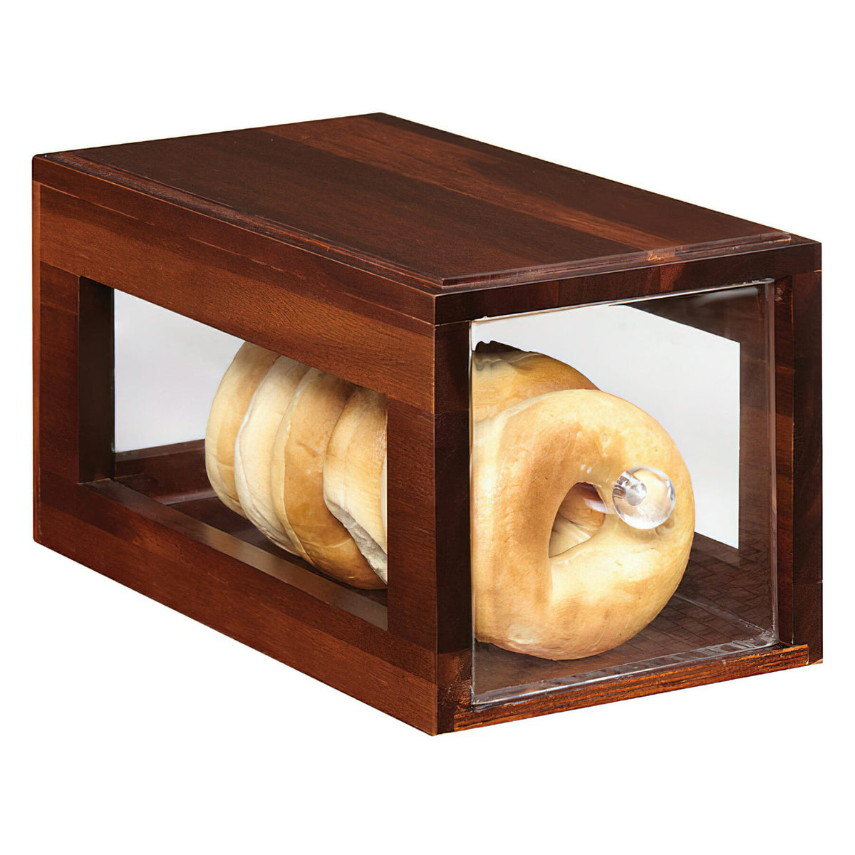 G.E.T. Enterprises BB-SQ-7 Bread Box, 6" x 12 1/4", Brown - Walnut