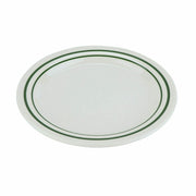 G.E.T. Enterprises BF-010 GET Emerald Melamine Plate, 10" Diameter, 12/Case - Emerald Ivory Green Striped Rim