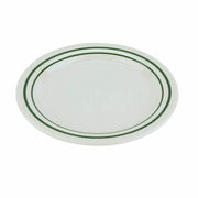G.E.T. Enterprises BF-060 GET Emerald Melamine Plate, 6 1/4" Diameter, 48/Case - Emerald Ivory Green Striped Rim