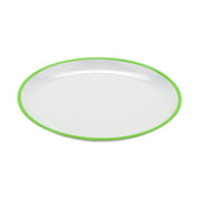 G.E.T. Enterprises BF-710 GET Settlement Oasis White Melamine Plate, 7" Diameter, 12/Case - GET Oasis White Plates Apple Green Trim