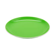 G.E.T. Enterprises BF-950 GET Settlement Oasis Green Melamine Plate, 9 1/2" Diameter, 24/Case - GET Oasis Apple Green Dinner White Trim