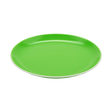 G.E.T. Enterprises BF-950 GET Settlement Oasis Green Melamine Plate, 9 1/2" Diameter, 24/Case - GET Oasis Apple Green Dinner White Trim