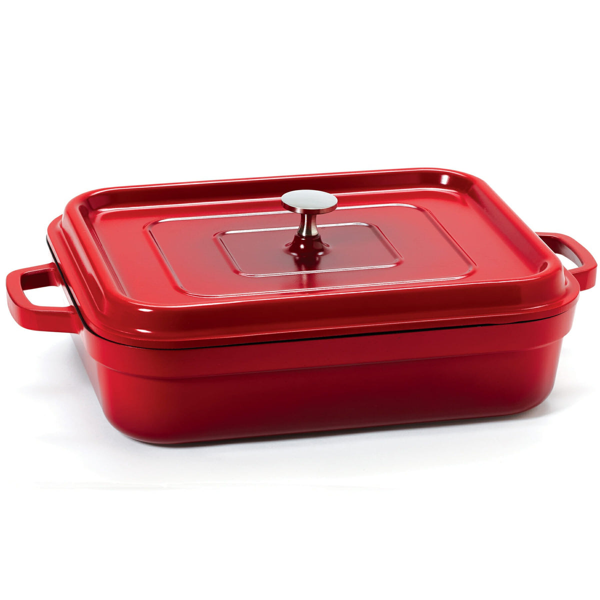 G.E.T. Enterprises CA-010 GET Heiss Cast Aluminum Roasting Pan, 5 qt. - Red