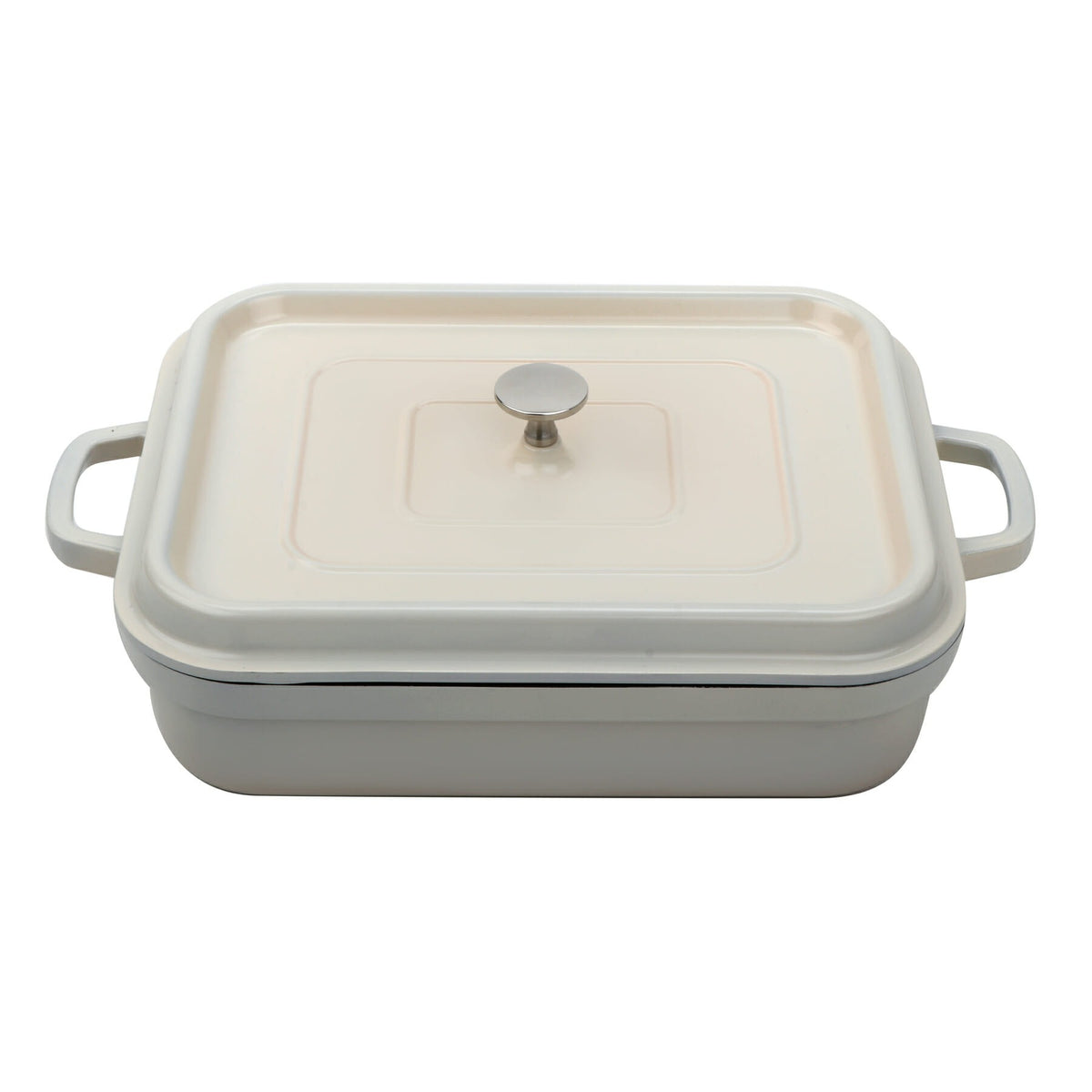 G.E.T. Enterprises CA-010 GET Heiss Cast Aluminum Roasting Pan, 5 qt. - White