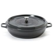 G.E.T. Enterprises CA-015 Cast Aluminum Paella Pan, 7.5 qt. - Gray