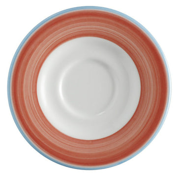 Corona by GET Enterprises Calypso Porcelain Saucer, 6 1/2" Diameter, 24/Case - Blue Bright White Orange White
