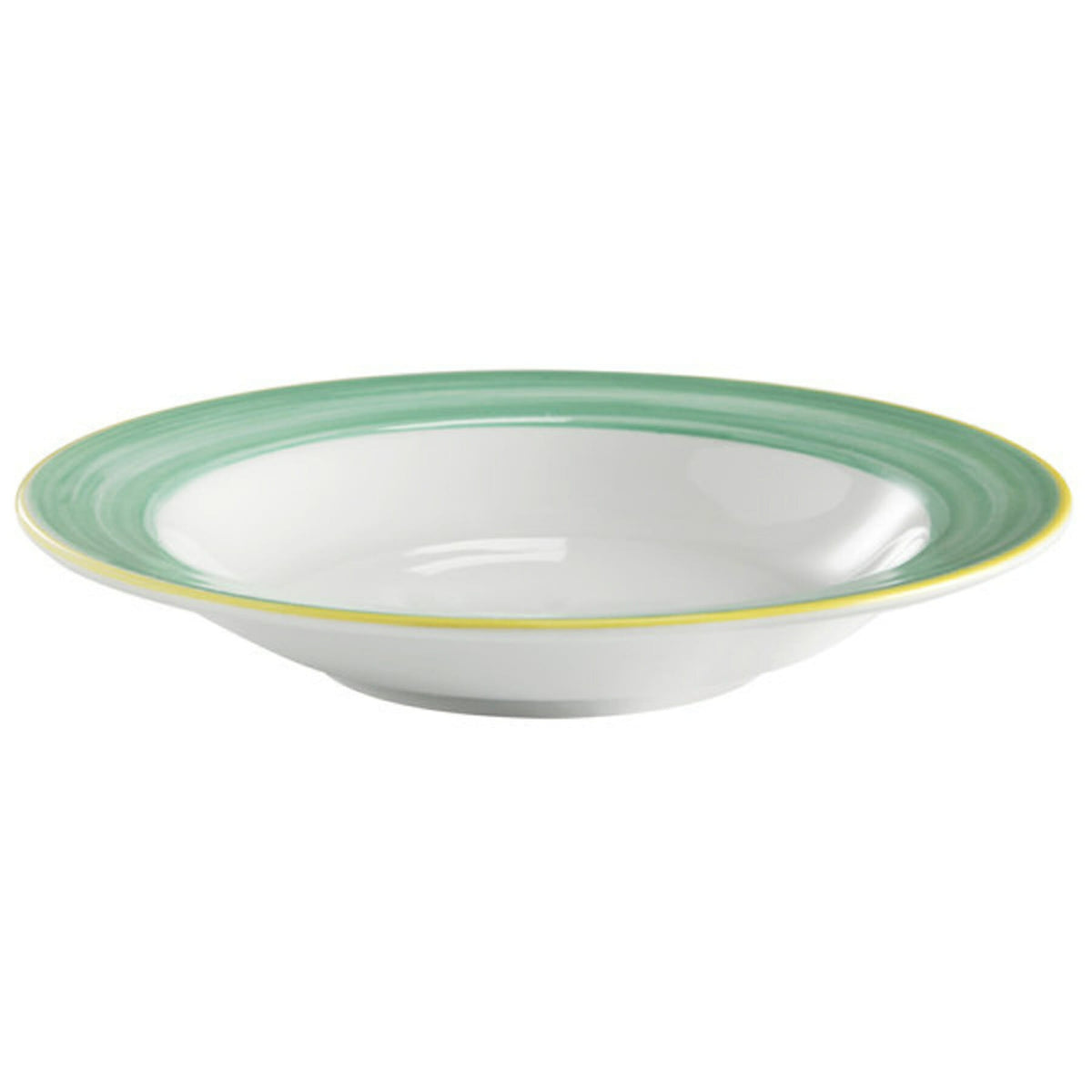 Corona by GET Enterprises Calypso Porcelain Soup Bowl, 9.7 oz., 24/Case - Green White Yellow