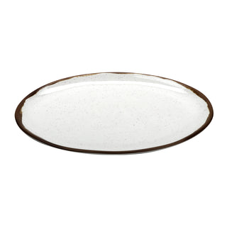 G.E.T. Enterprises CS-1511 GET French Mill Melamine Platter, 11" x 15", White, 6/Case - Rustic Glazed Irregular