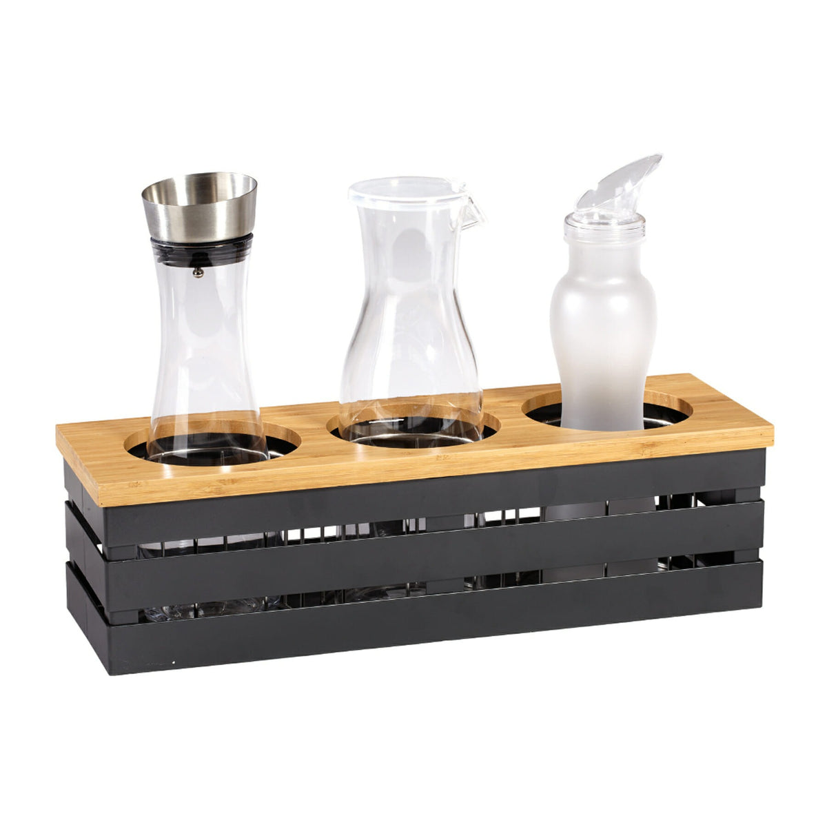 G.E.T. Enterprises FB-3COMP Metal Beverage Display Crate, 19 1/2" Wide - Beige Black