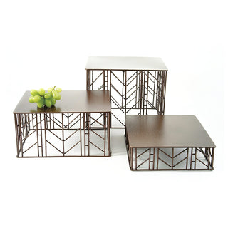 G.E.T. Enterprises IRFLW-3000 Metal Riser Set, 3 - 9" High, Brown - Default Title