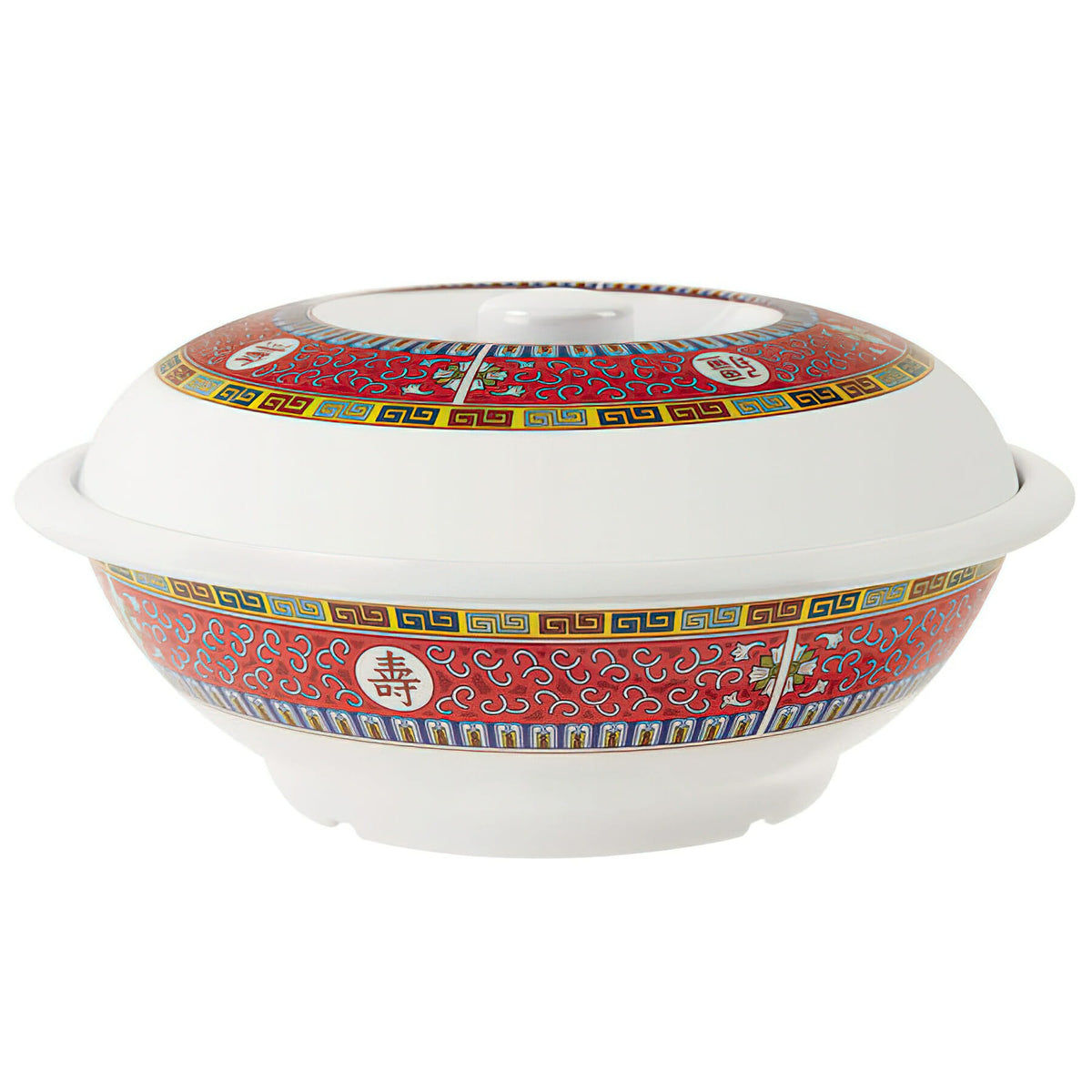 G.E.T. Enterprises KT-050-L GET Dynasty Longevity Melamine Bowl, 2.1875 qt., Red, 12/Case - Default Title