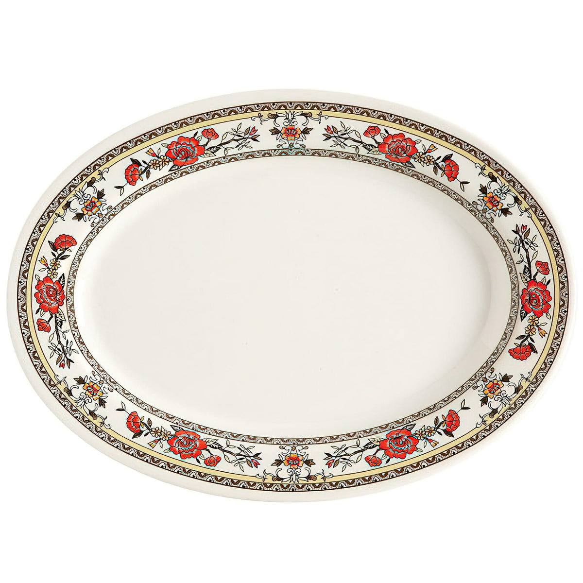 G.E.T. Enterprises M-4010-CG GET Garden Melamine Platter, 12" x 16 1/4", White, 12/Pack - Default Title