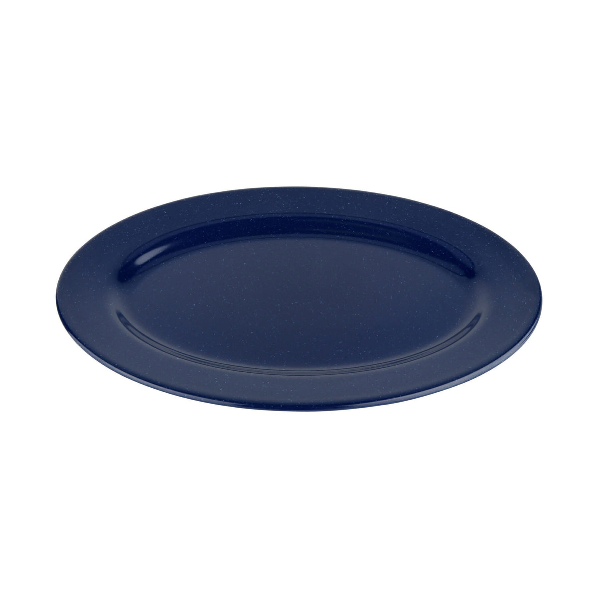 G.E.T. Enterprises M-4020 GET Santa Fe Ironstone Melamine Platter, 10" x 14", 12/Case - Blue / Glossy Speckled