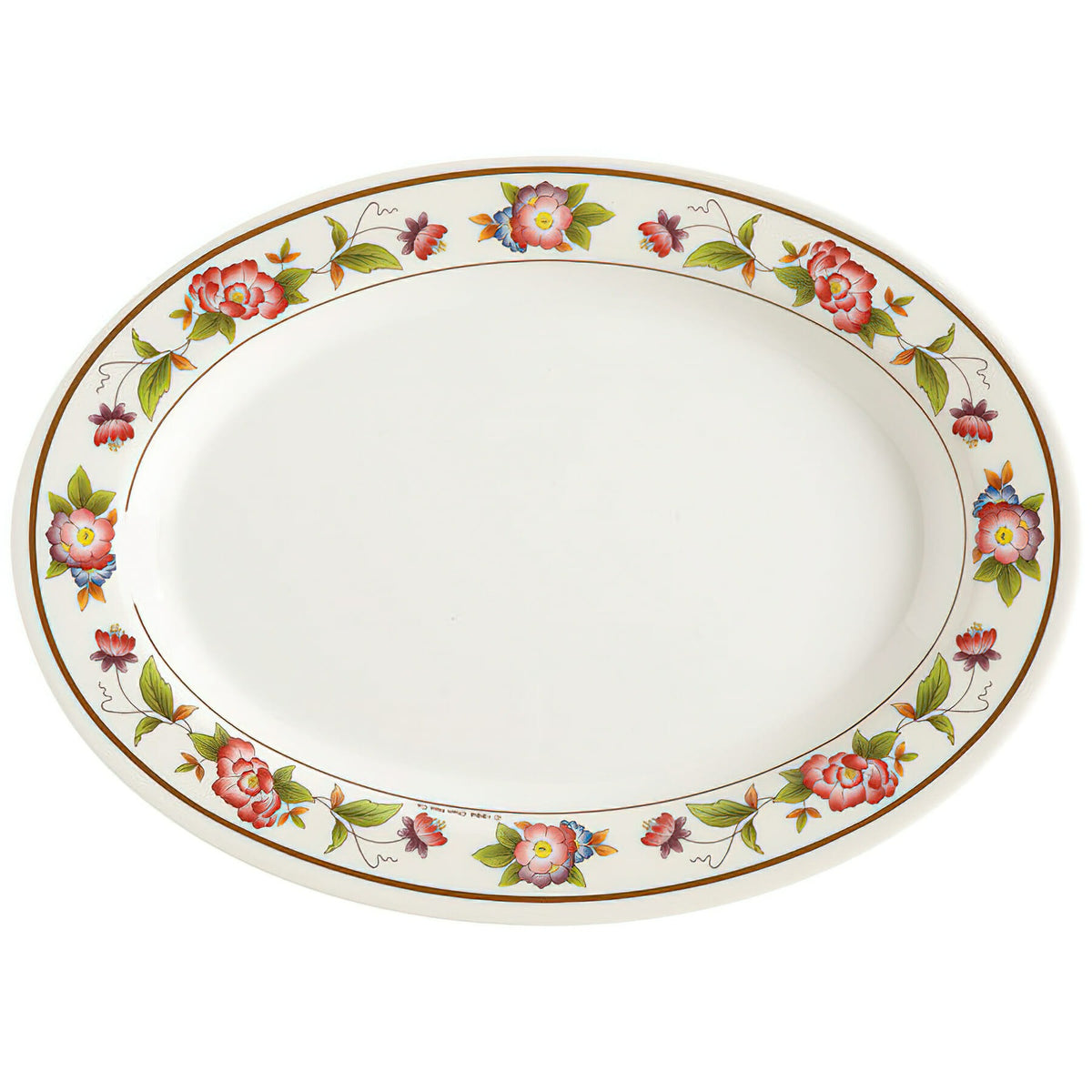 G.E.T. Enterprises M-4020-TR GET Tea Rose Melamine Platter, 10" x 14", Ivory, 12/Pack - Default Title