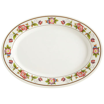 G.E.T. Enterprises M-4020-TR GET Tea Rose Melamine Platter, 10" x 14", Ivory, 12/Pack - Default Title