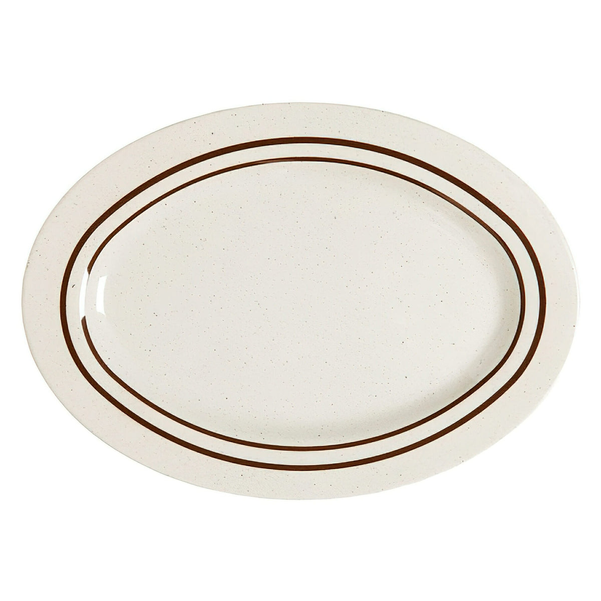 G.E.T. Enterprises M-4020 GET Santa Fe Ironstone Melamine Platter, 10" x 14", 12/Case - Ivory / Glossy