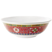 G.E.T. Enterprises M-812 GET Water Lily White Melamine Bowl - Dynasty Longevity Deep Red Pattern 12/Case